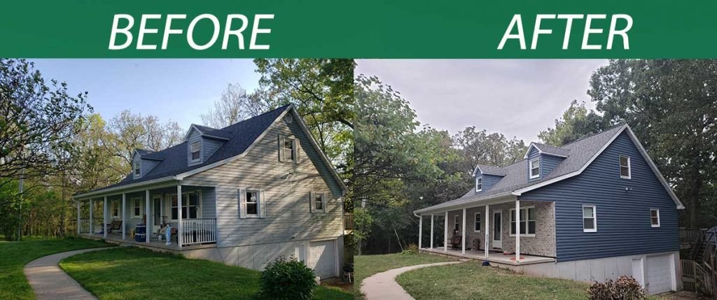 Finished siding projects in Central Missouri.  Find siding contractor for your home in Mexico, Columbia, Fulton, Jefferson City and surrounding areas